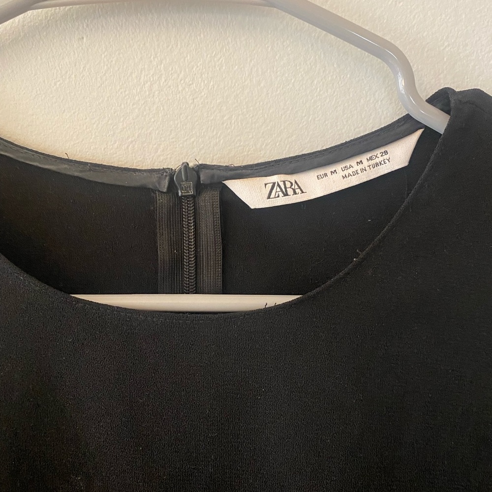 ZARA straight dress with pleated bottom and short sleeves